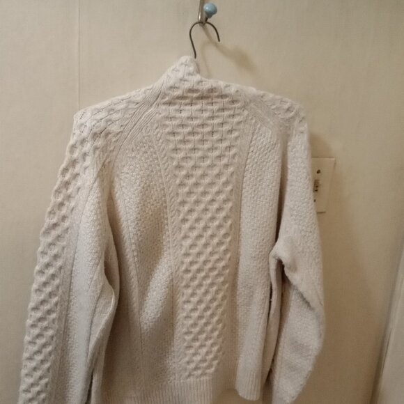 Vince Cable Knit Mockneck Merino Wool Cashmere Blend Sweater, Size L cream - Picture 4 of 7